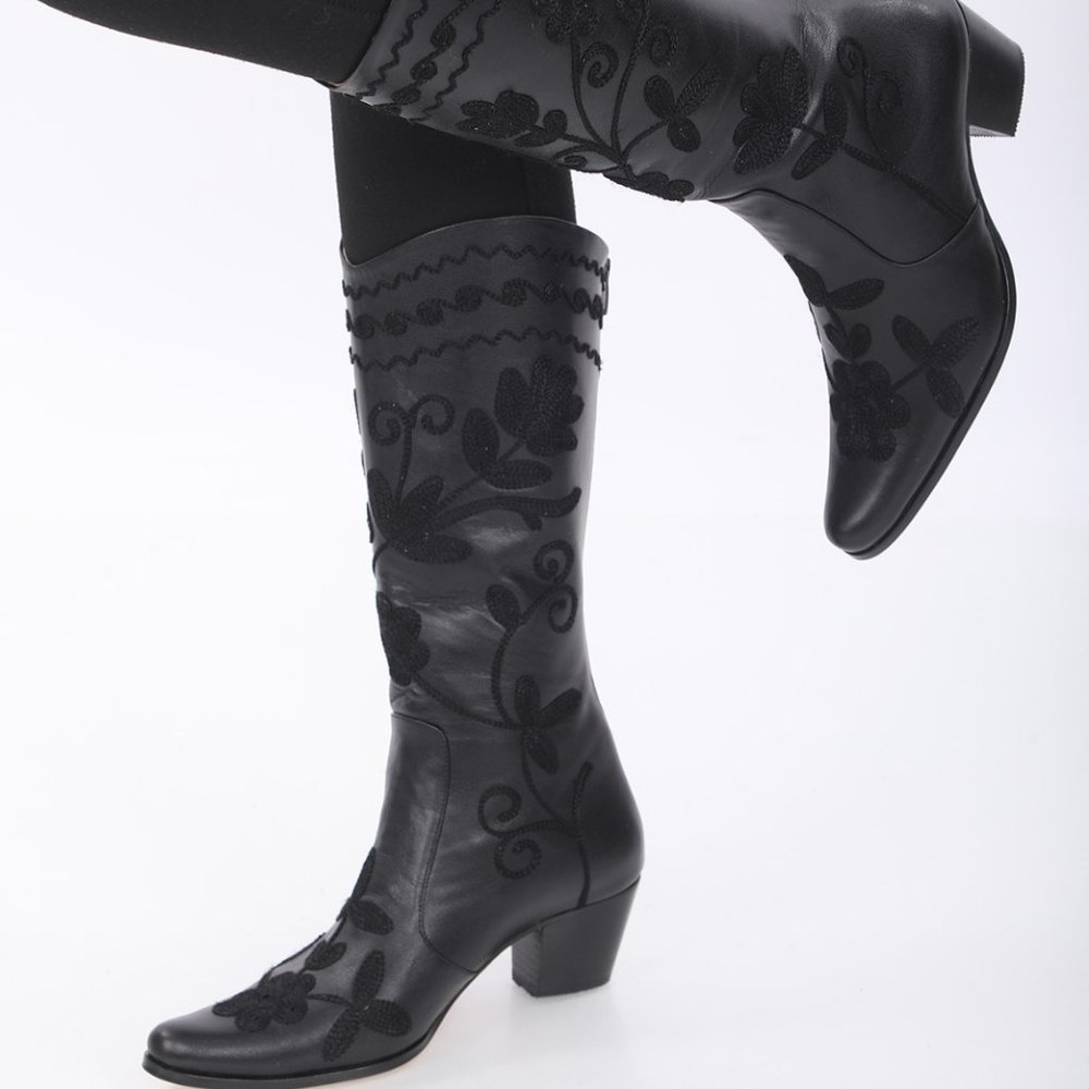 Cowboy Boots, Custom Boots, Suzani Boots, Genuine Leather, Handmade, Casual Boot